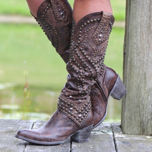 Old Gringo Shoes - Old Gringo Belinda Boots 8.5 Brown Cowboy Stud